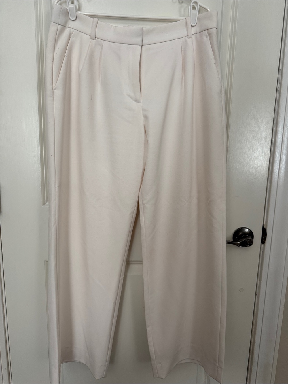 Abercrombie & Fitch Soft Ivory High-Waist Wide Leg Sloan Trousers